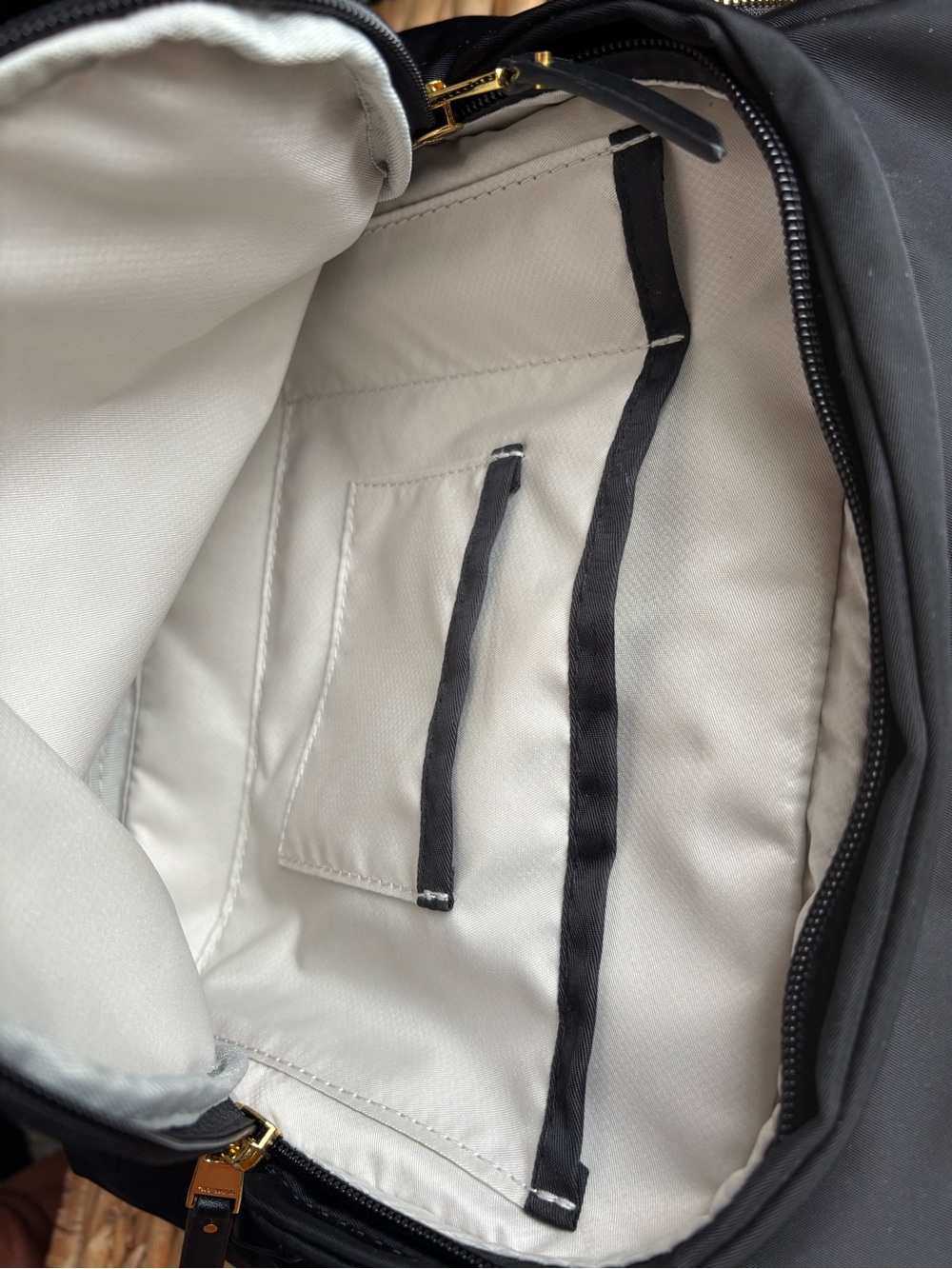 TUMI Voyageur Carson Laptop Backpack, Black With Gold Hardware - Picture 15 of 16